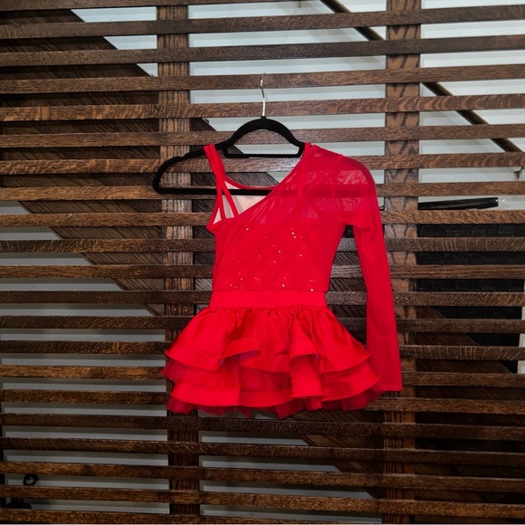 Weissman red jazz dress- size IC - Picture 5 of 6